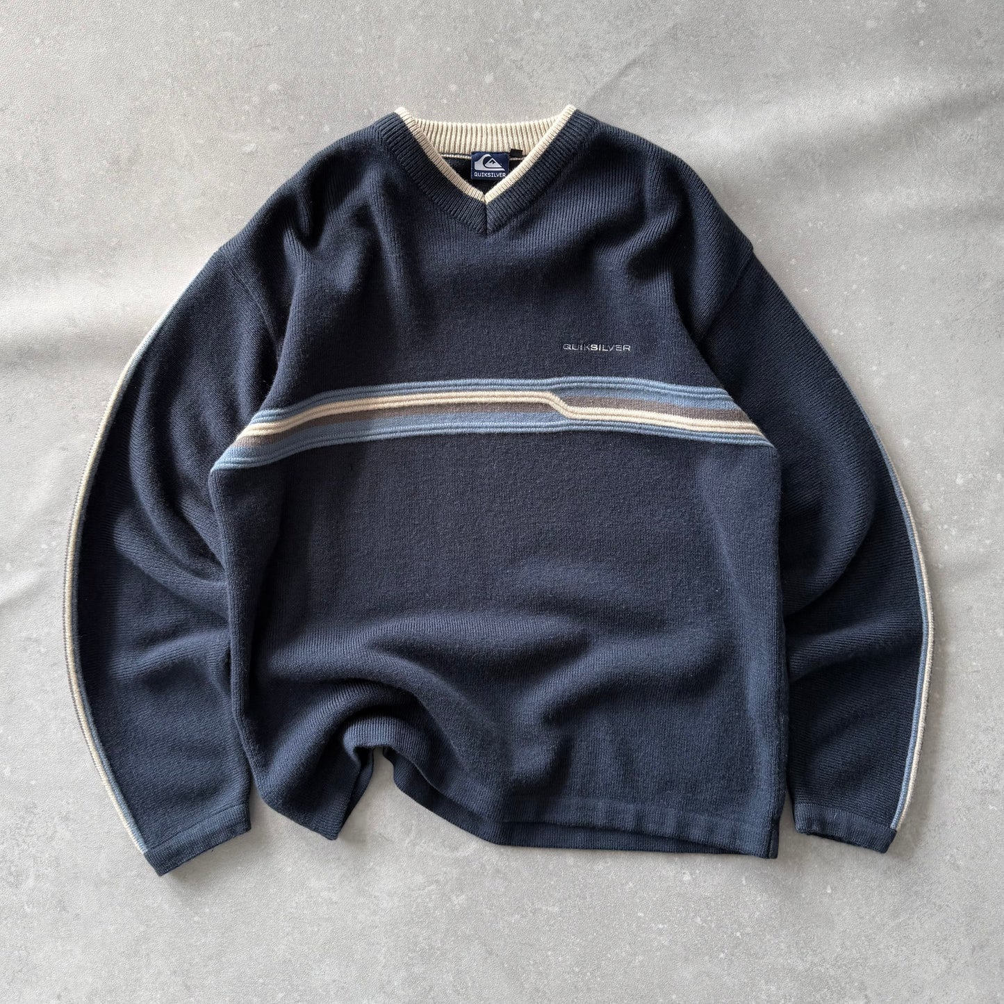 00’s Quiksilver V-Neck Knit Jumper (L)