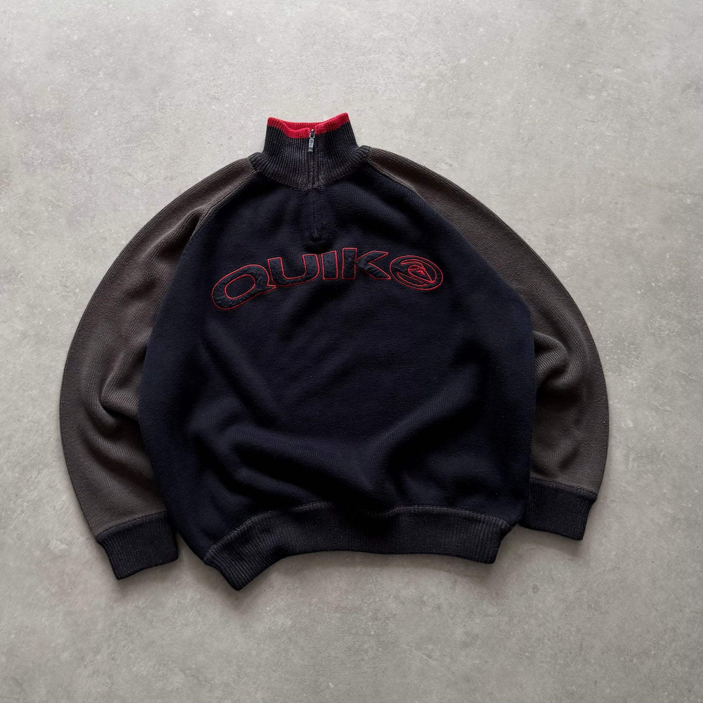 00’s Quiksilver 1/4 Zip Knit Jumper (M)