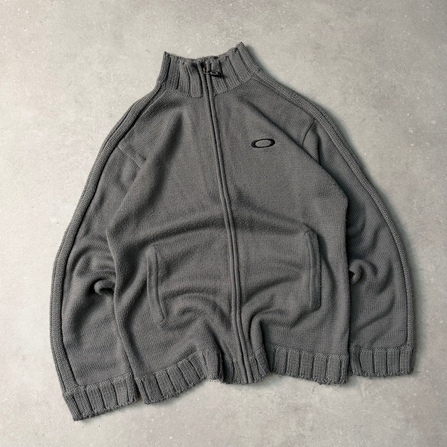 00’s Oakley Zip-up Knit Jumper (L)