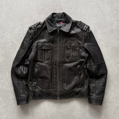 00's Quiksilver Leather Jacket (M)