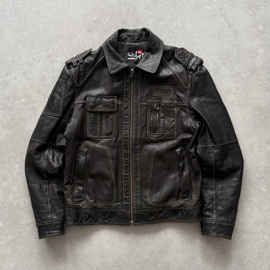 00's Quiksilver Leather Jacket (M)