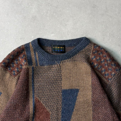 80's O'Neill Patchwork Knit Jumper (S)