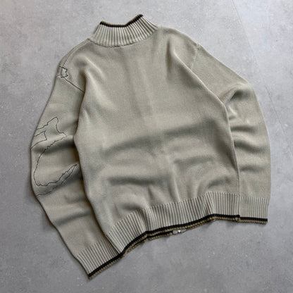 00's Quiksilver Zip-up Knit Jumper (M)