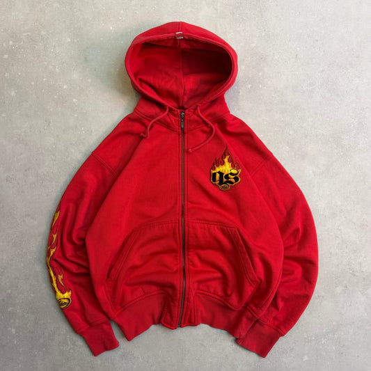 00's Flame Zip Up Hoodie (M)