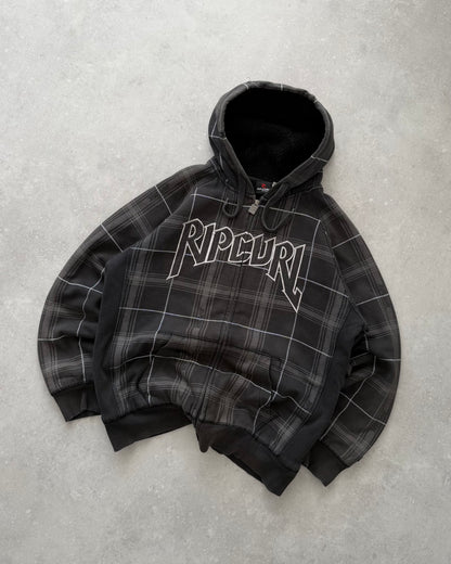 Vintage Rip Curl Plaid Full Zip Hoodie (XL)