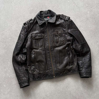00's Quiksilver Leather Jacket (M)