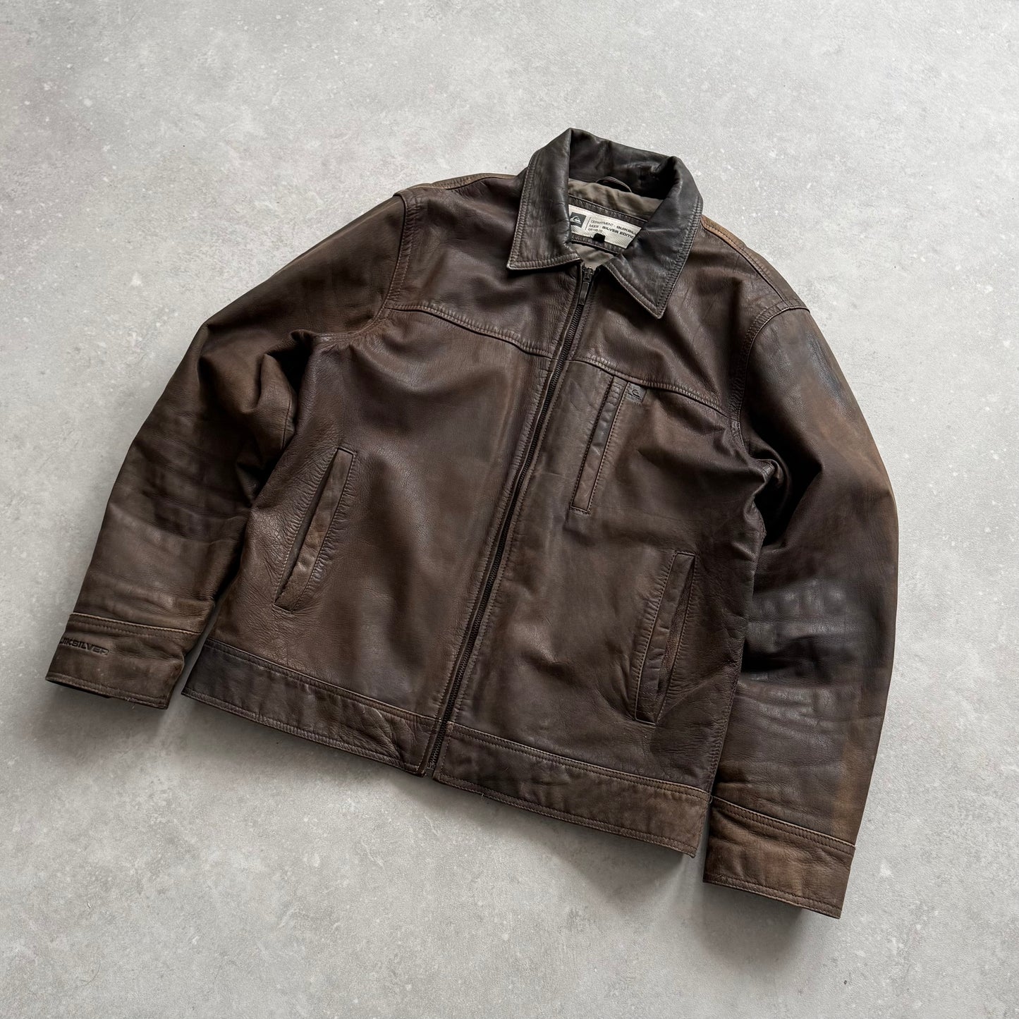 00's Quiksilver Leather Jacket (L)