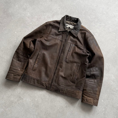 00's Quiksilver Leather Jacket (L)