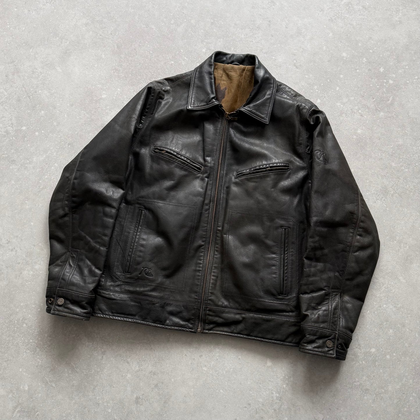 00's Quiksilver Leather Jacket (M)
