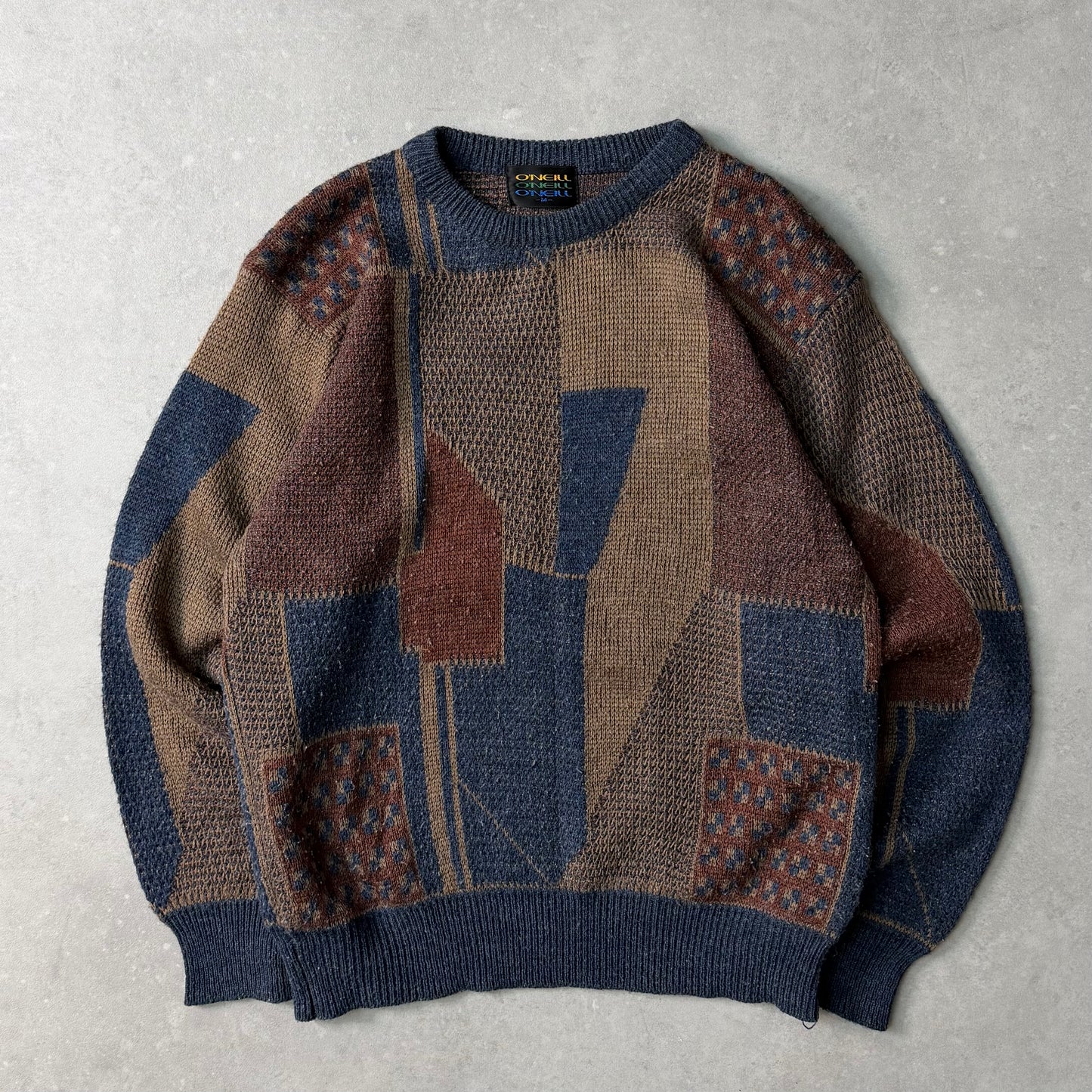 80's O'Neill Patchwork Knit Jumper (S)