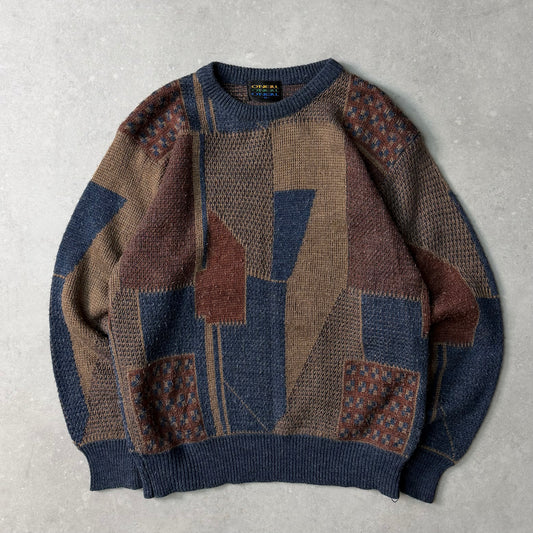 80's O'Neill Patchwork Knit Jumper (S)
