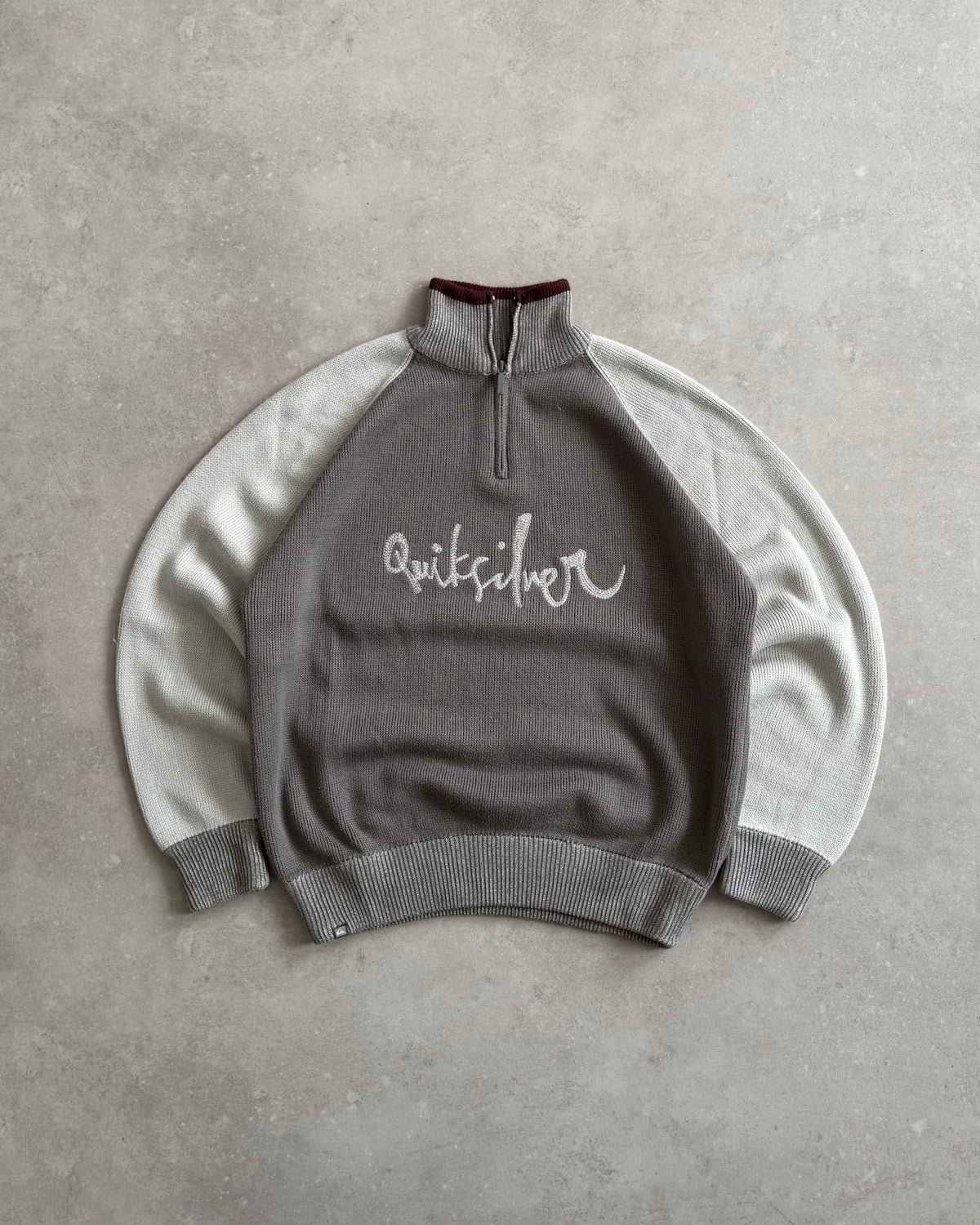 Vintage Quiksilver 1/4 Zip Knit Jumper (M)