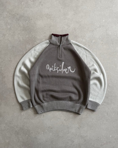 Vintage Quiksilver 1/4 Zip Knit Jumper (M)