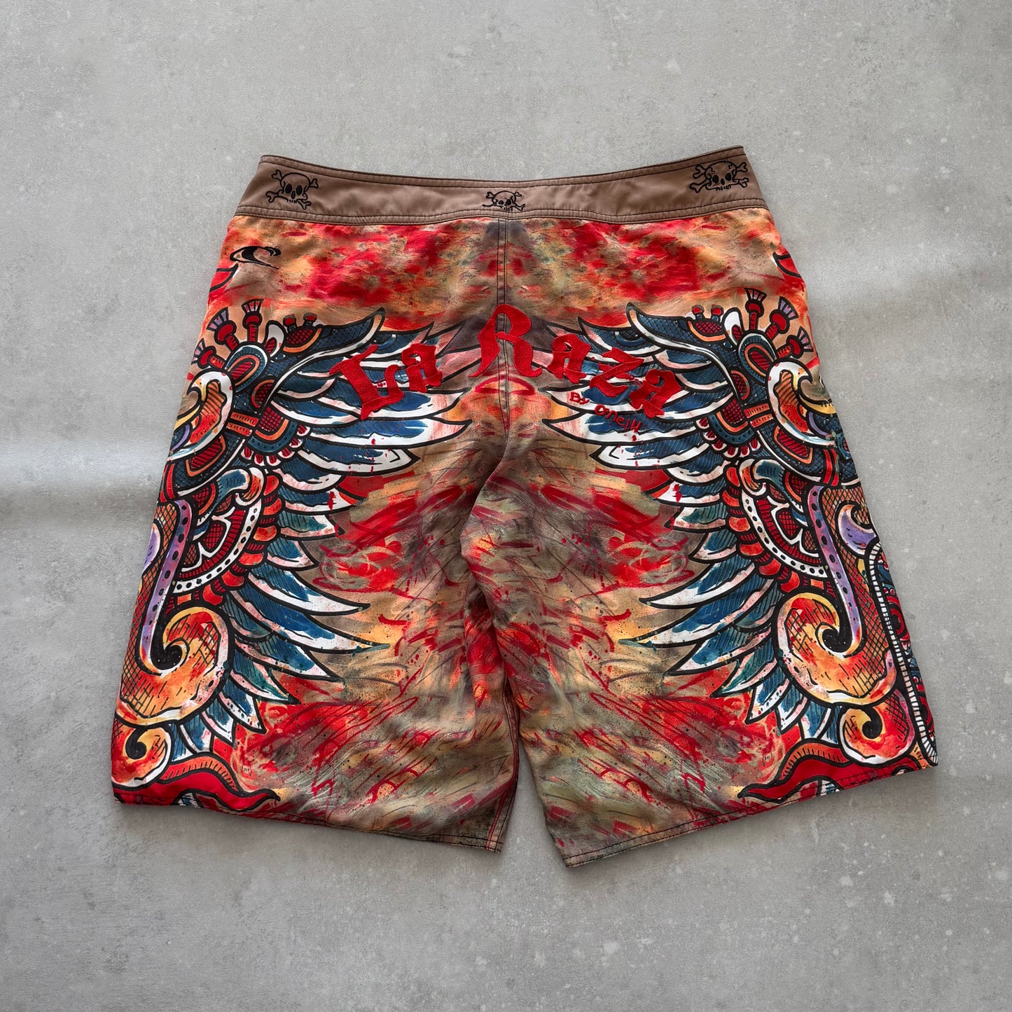 Vintage O'Neill 'La Raza' Boardshorts (38)