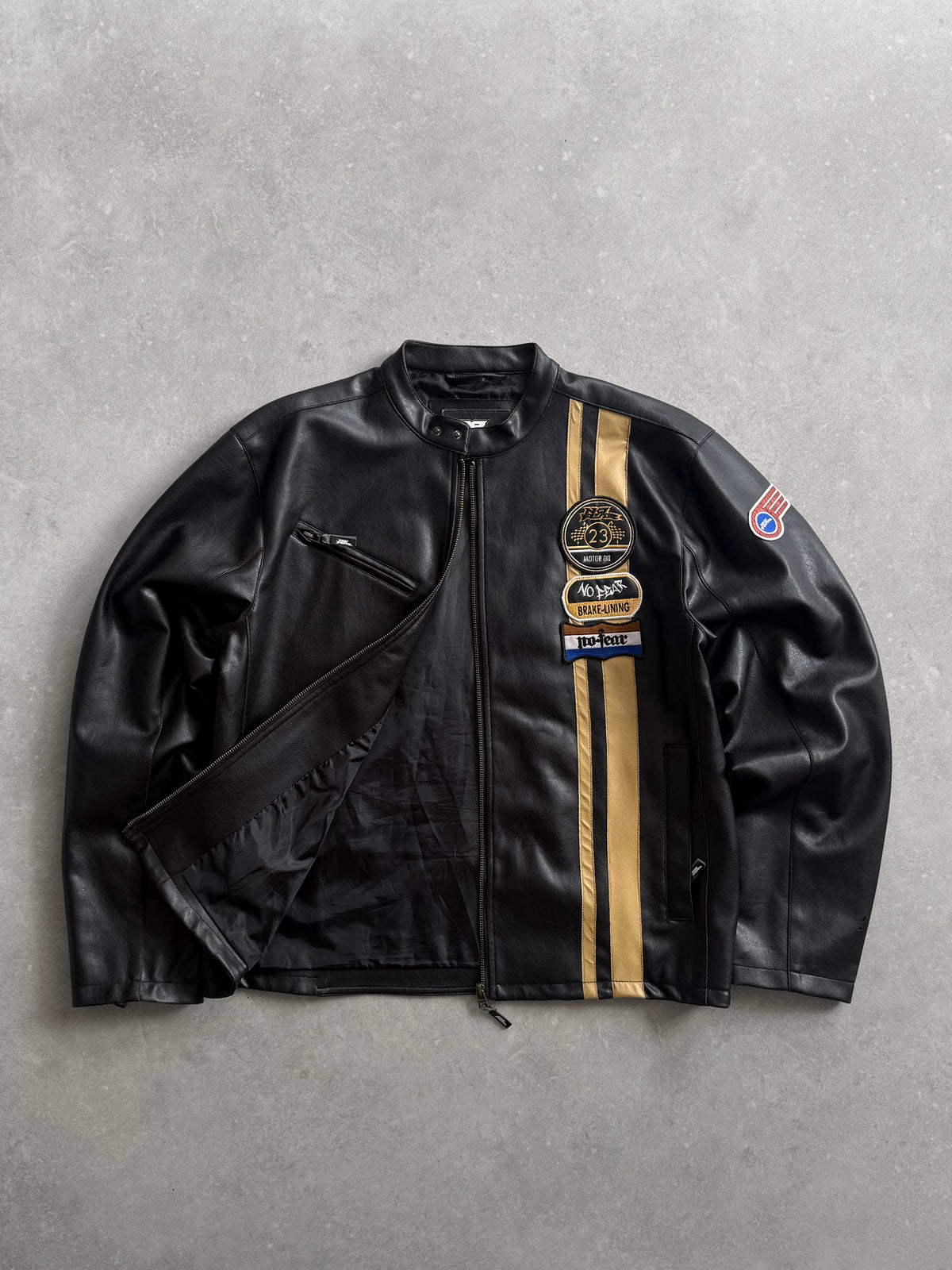Vintage No Fear Faux Leather Jacket (M)