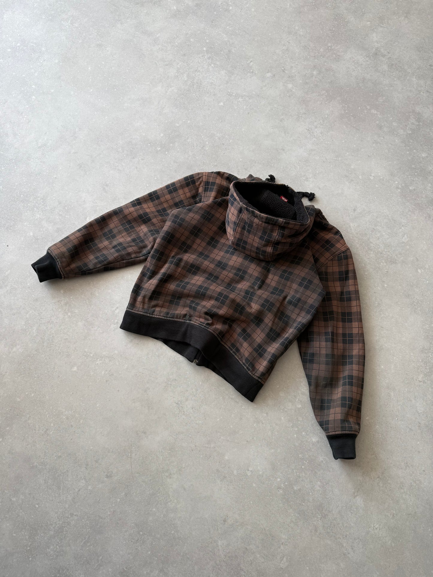 Vintage Quiksilver Plaid Fleece Hoodie (L)