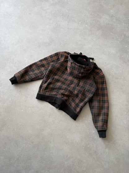Vintage Quiksilver Plaid Fleece Hoodie (L)