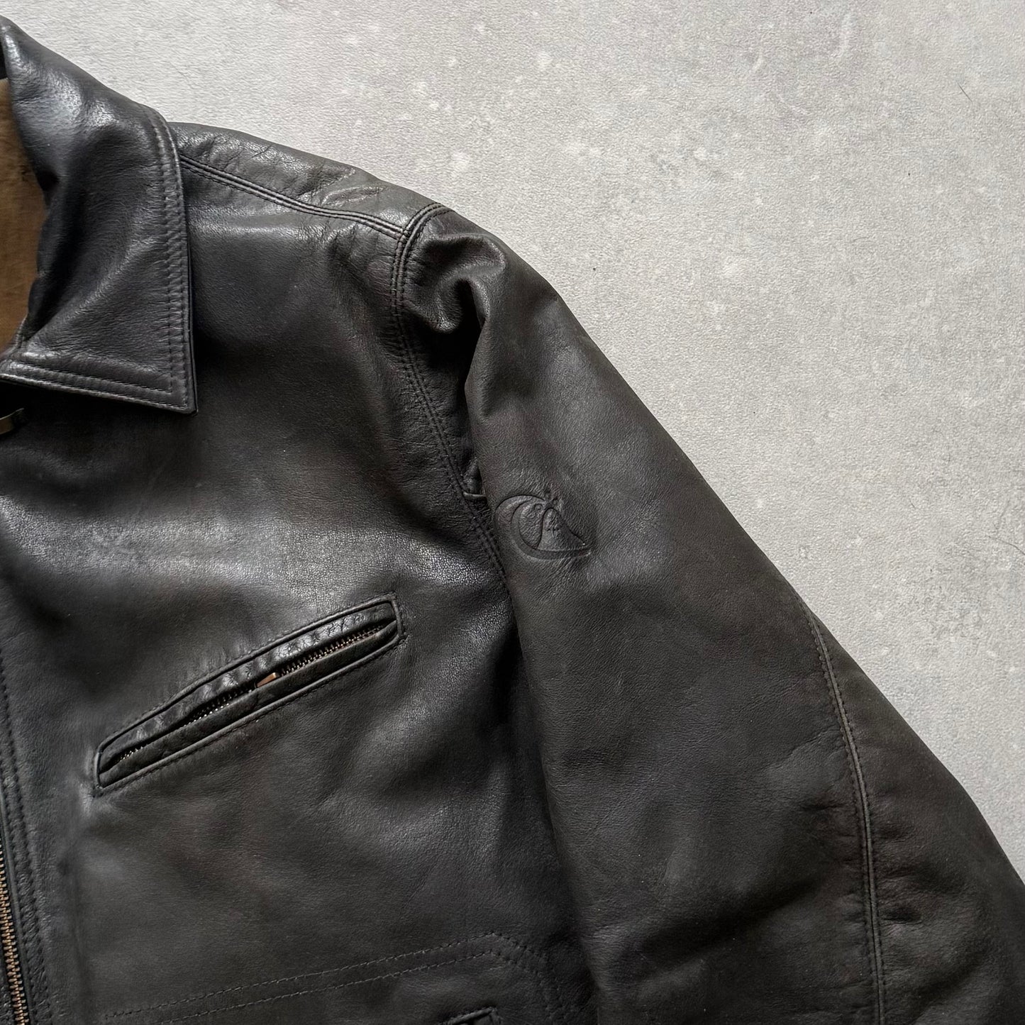 00's Quiksilver Leather Jacket (M)