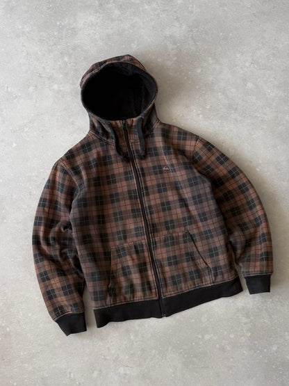 Vintage Quiksilver Plaid Fleece Hoodie (L)