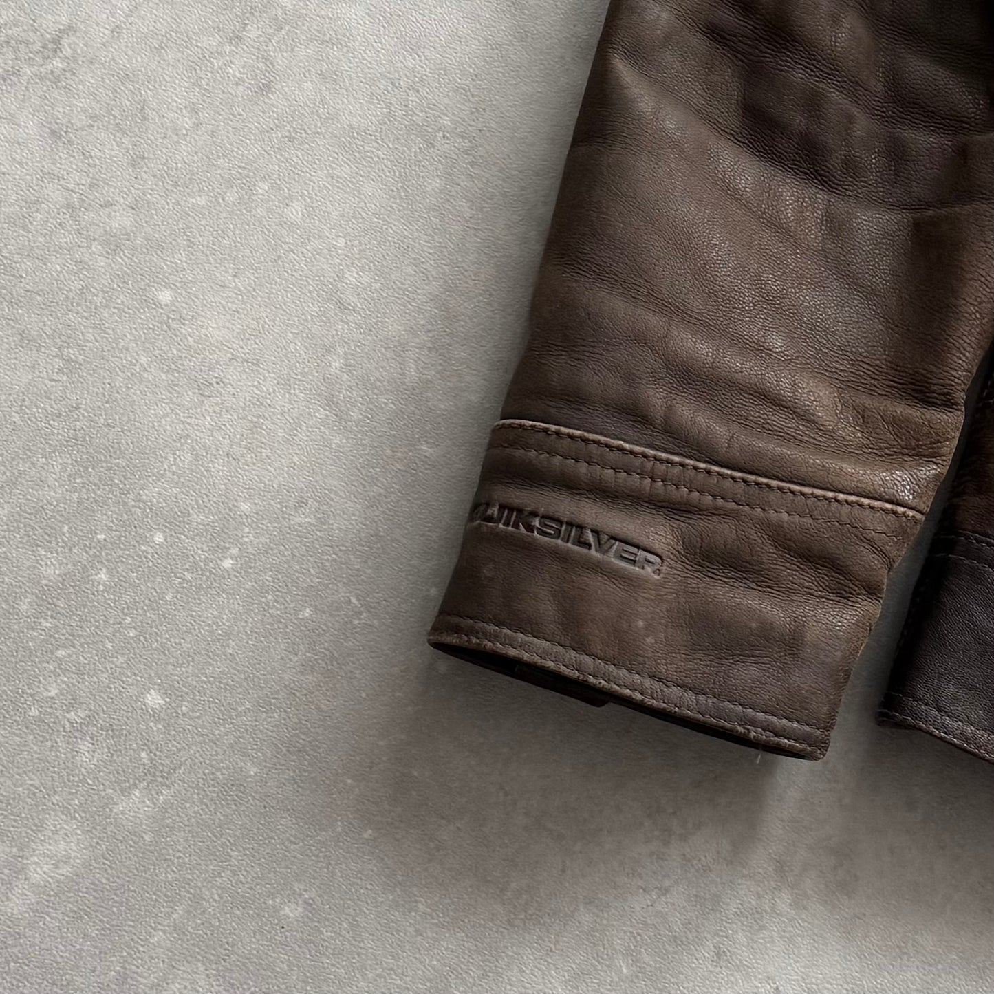 00's Quiksilver Leather Jacket (L)
