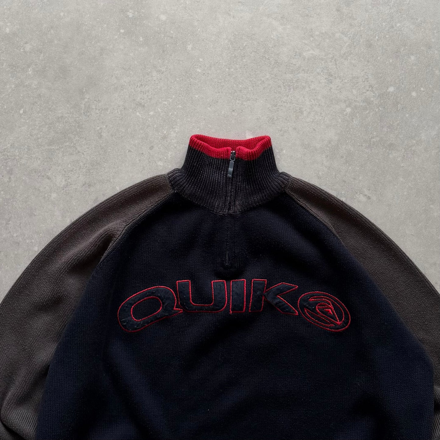 00’s Quiksilver 1/4 Zip Knit Jumper (M)