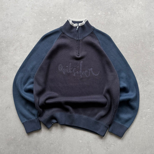 00’s Quiksilver 1/4 Zip Knit Jumper (M)