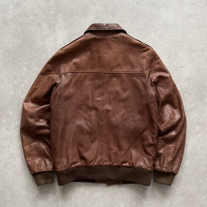 00's Quiksilver  Leather Jacket (L)