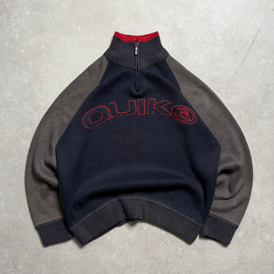 00’s Quiksilver 1/4 Zip Knit Jumper (S)