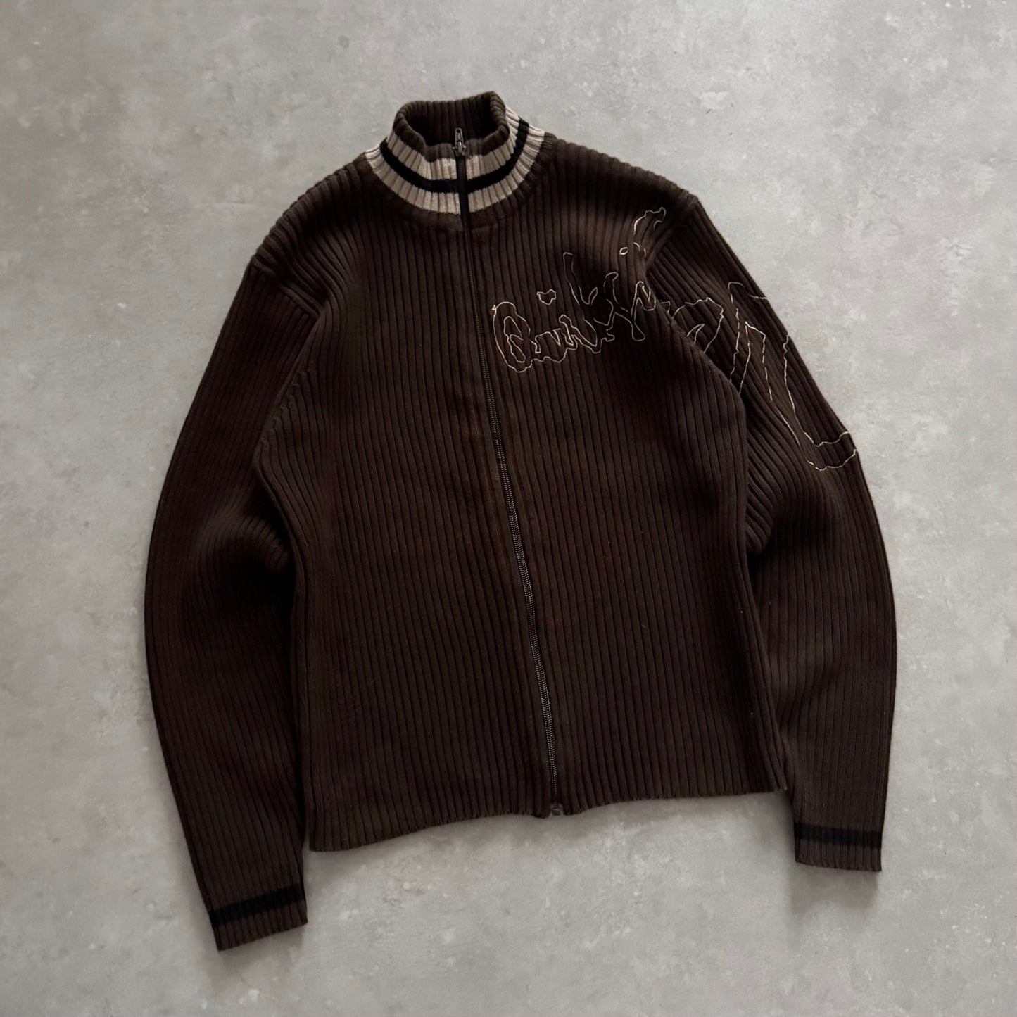 00’s Quiksilver Full Zip Knit Jumper (S)