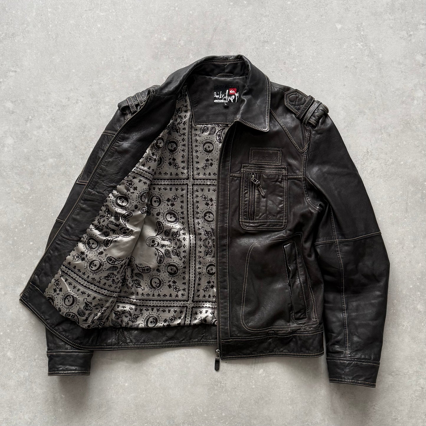 00's Quiksilver Leather Jacket (M)