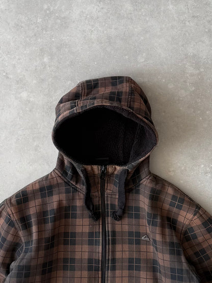 Vintage Quiksilver Plaid Fleece Hoodie (L)