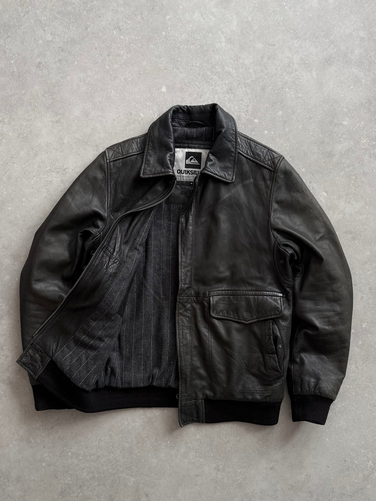 Vintage Quiksilver Leather Jacket (M)