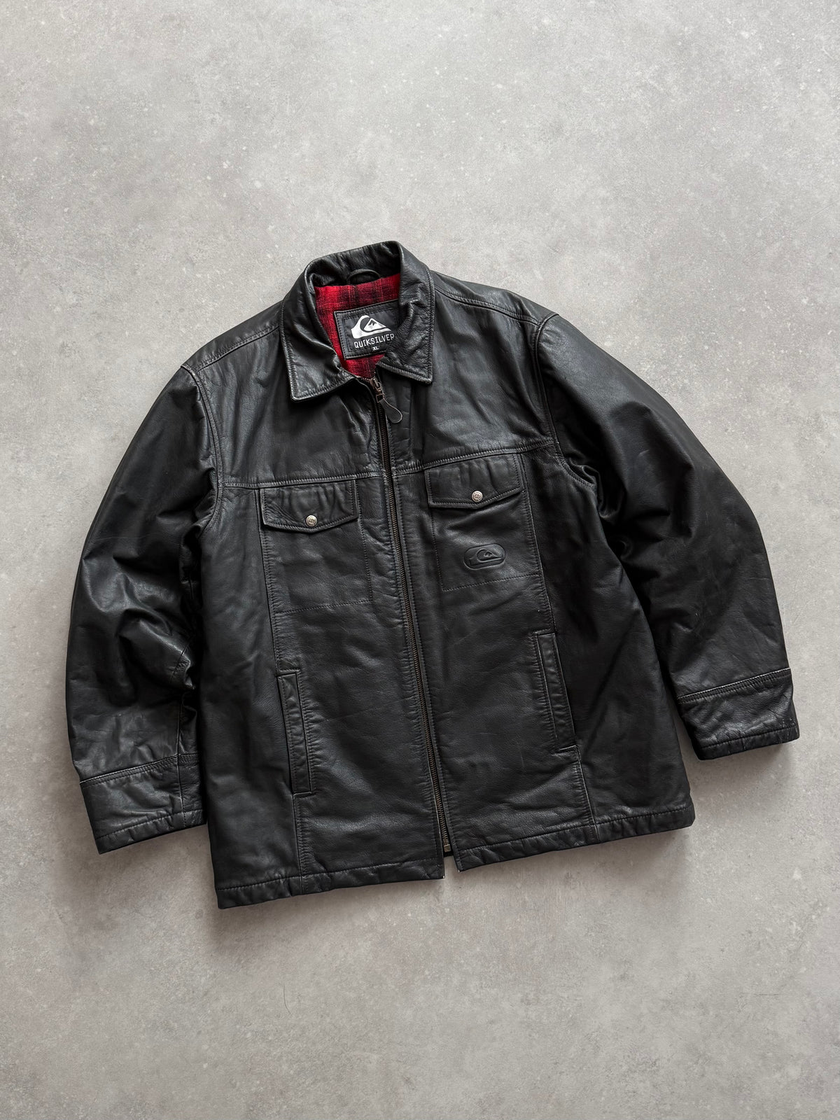 Vintage Quiksilver Leather Jacket (XL)