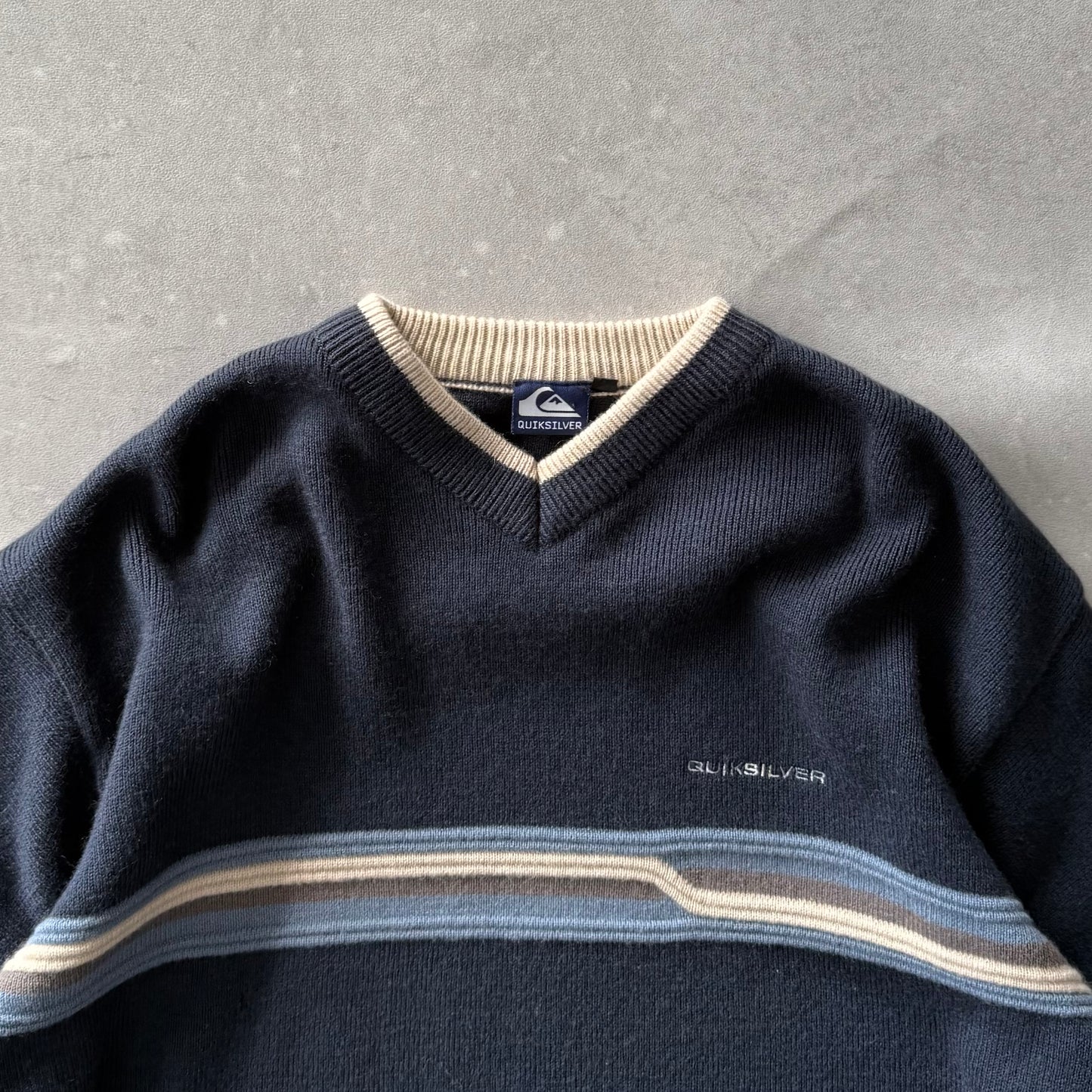 00’s Quiksilver  V-Neck Knit Jumper (L)