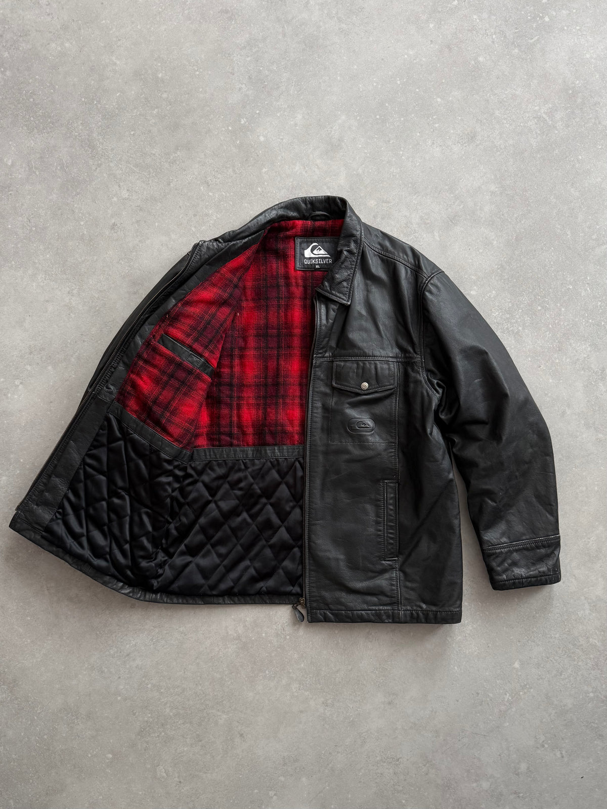 Vintage Quiksilver Leather Jacket (XL)