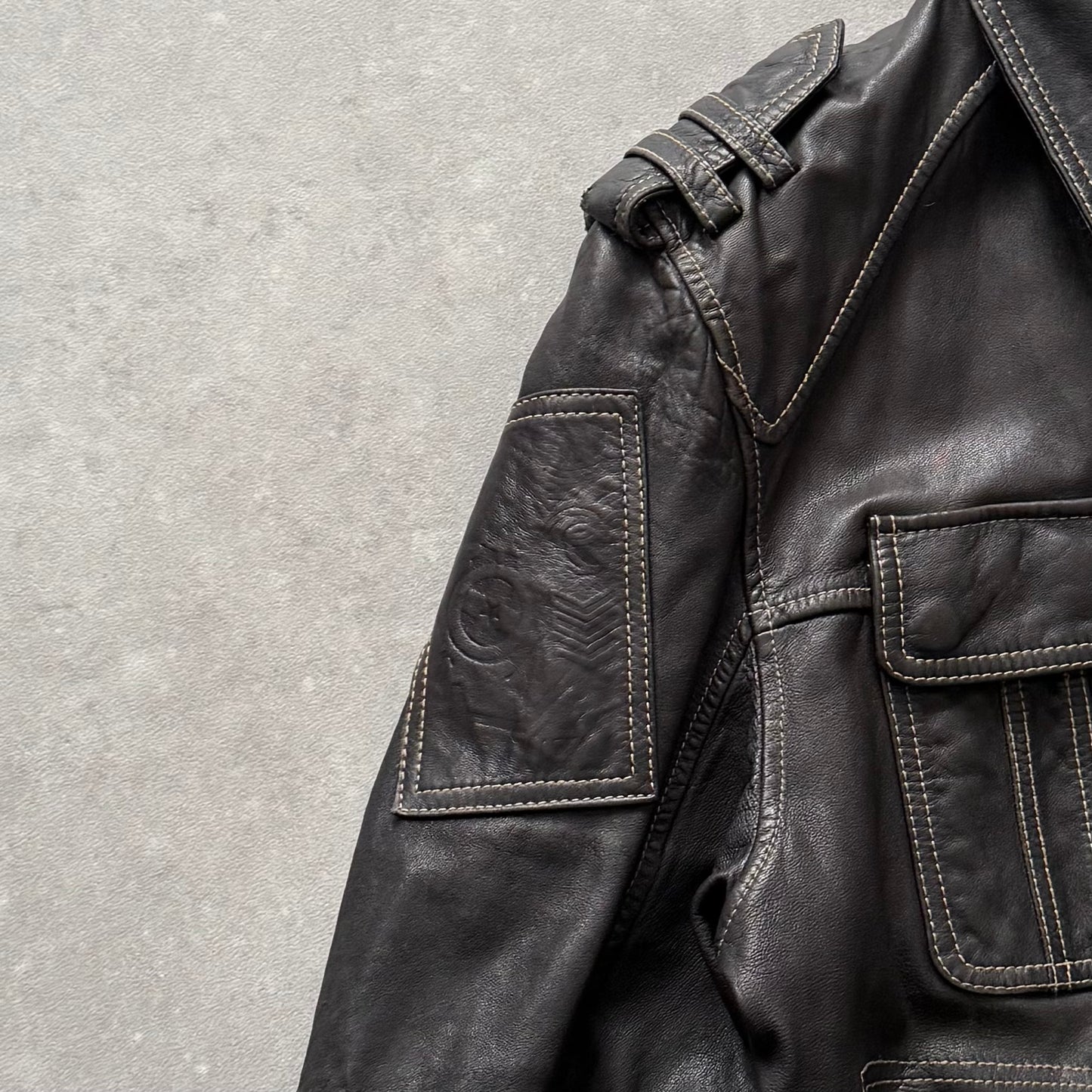 00's Quiksilver Leather Jacket (M)
