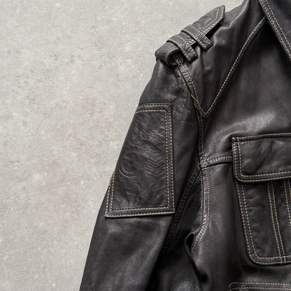00's Quiksilver Leather Jacket (M)