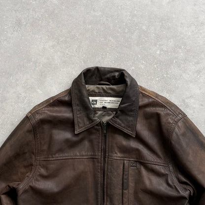 00's Quiksilver Leather Jacket (L)