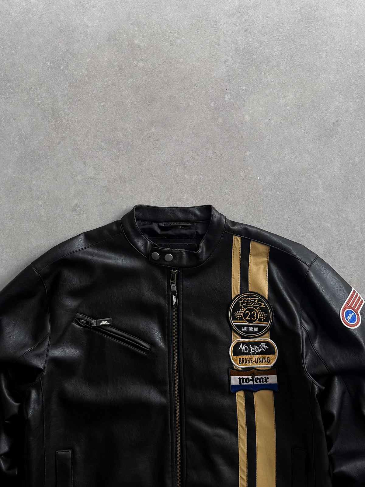 Vintage No Fear Faux Leather Jacket (M)