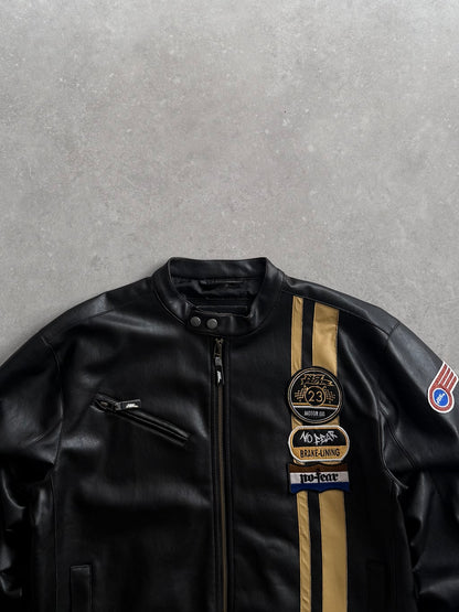 Vintage No Fear Faux Leather Jacket (M)