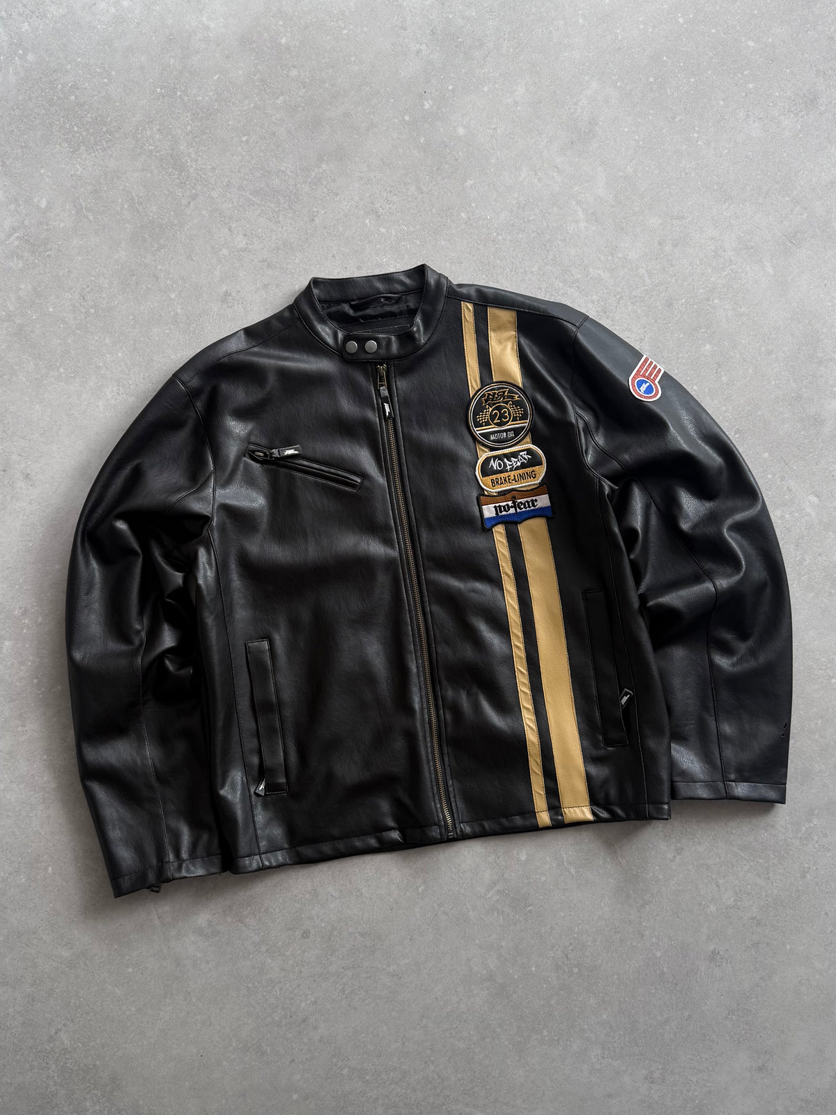 Vintage No Fear Faux Leather Jacket (M)