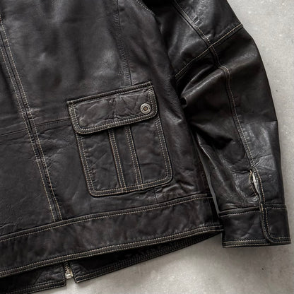 00's Quiksilver Leather Jacket (M)