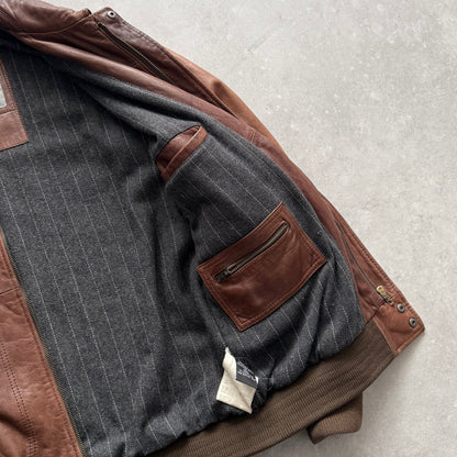 00's Quiksilver  Leather Jacket (L)