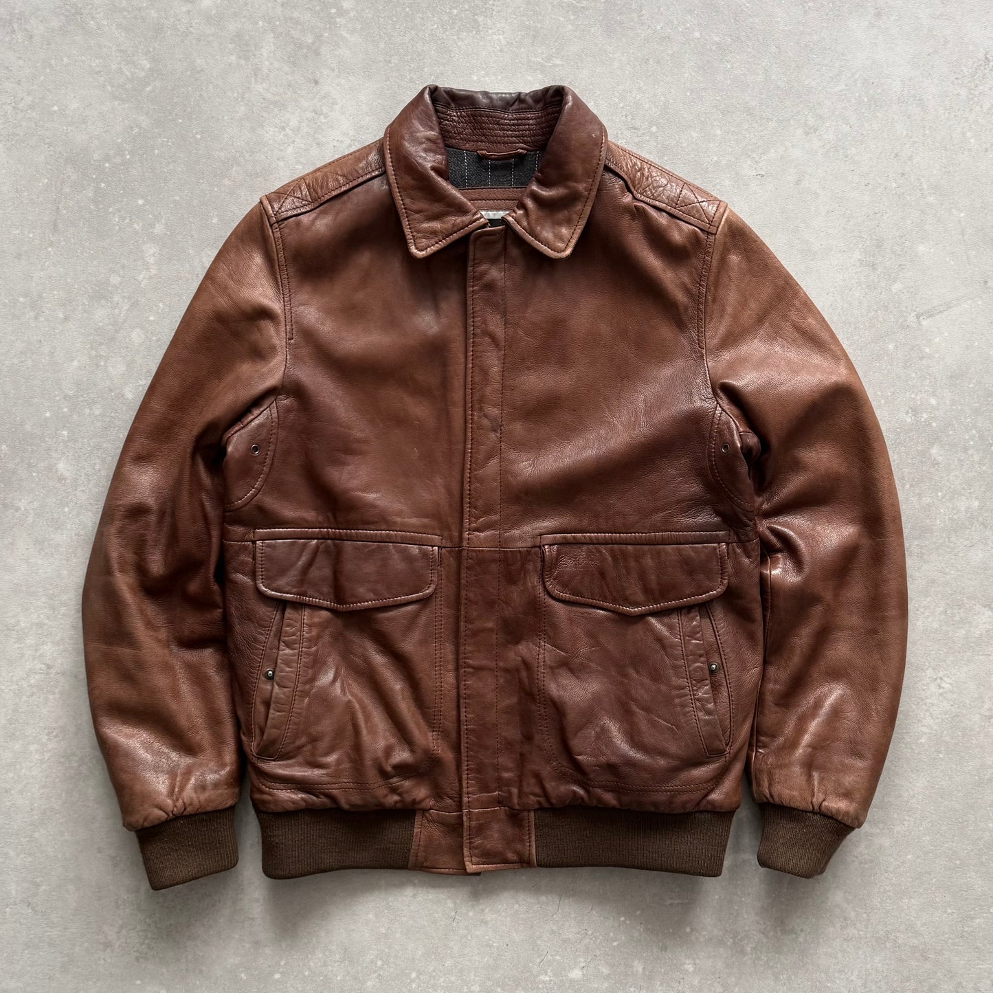 00's Quiksilver  Leather Jacket (L)