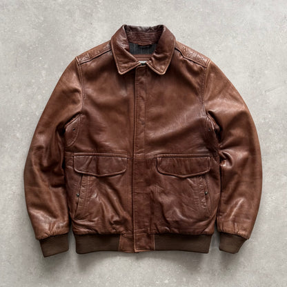 00's Quiksilver  Leather Jacket (L)
