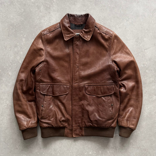 00's Quiksilver  Leather Jacket (L)