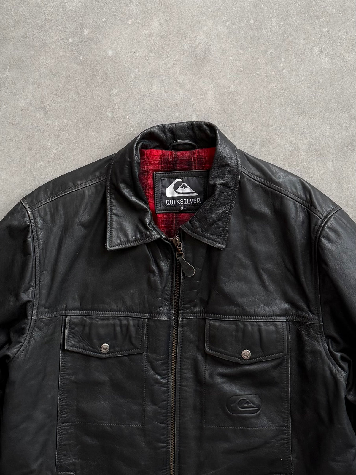 Vintage Quiksilver Leather Jacket (XL)
