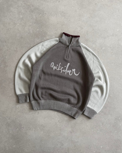 Vintage Quiksilver 1/4 Zip Knit Jumper (M)