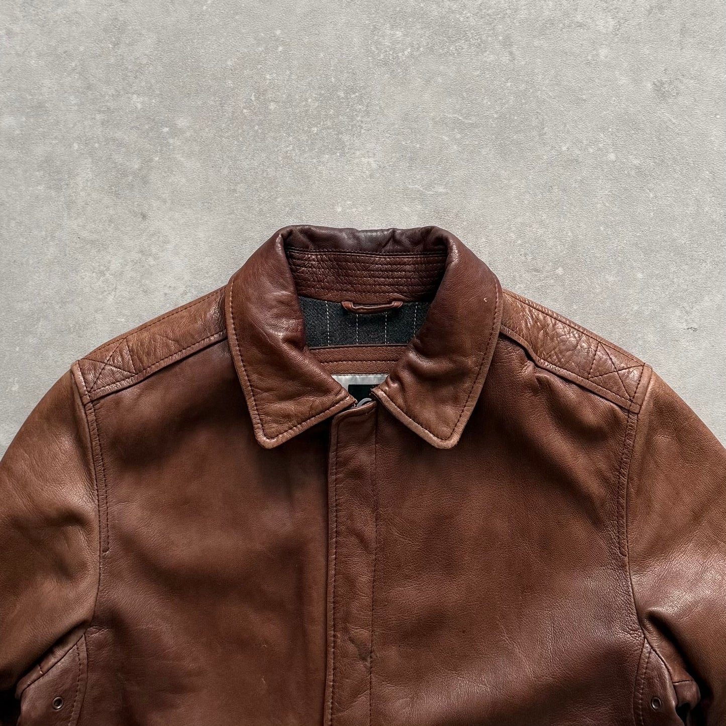 00's Quiksilver  Leather Jacket (L)