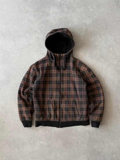 Vintage Quiksilver Plaid Fleece Hoodie (L)